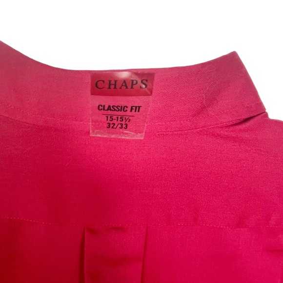 NWT Chaps Men’s Classic Fit Twill Long Sleeve Button down Shirt Crimson - Picture 3 of 8